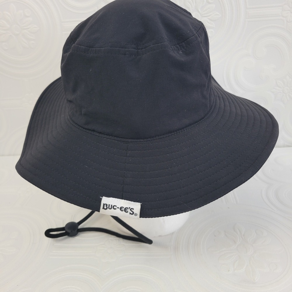 Buc-ees Black Bucket Hat Brim Hat Golf Tilley Sun Fishing Cap Strap‎ - Picture 4 of 12